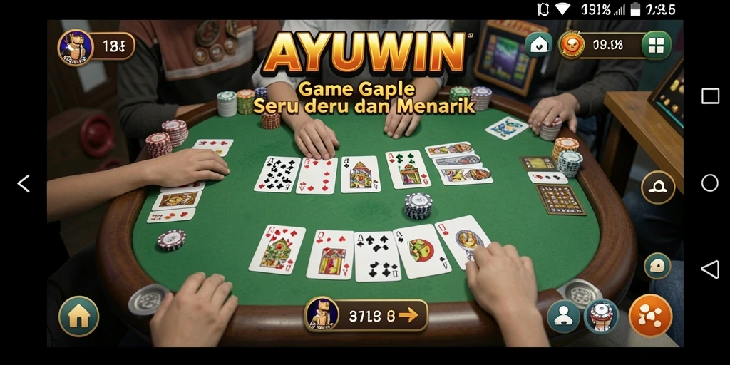 Tampilan gameplay Gaple AYUWIN yang seru dan interaktif.