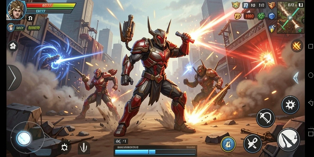 Gameplay mendebarkan di ER777 saat karakter bertarung.