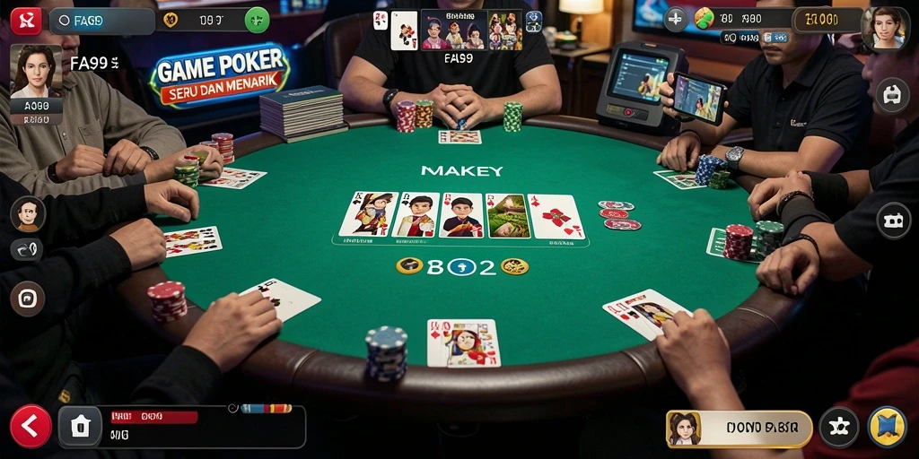 Tampilan gameplay seru dalam FA99 yang penuh strategi Poker.