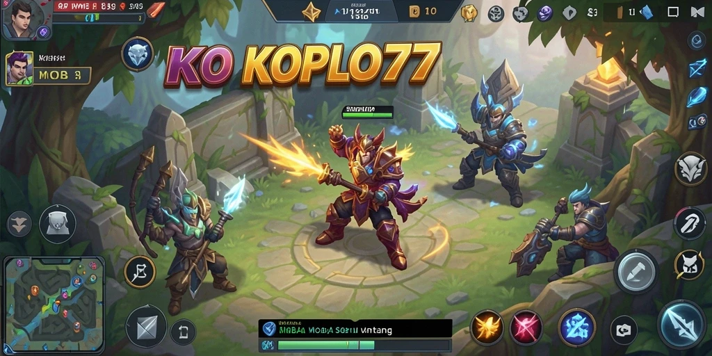 Tampilan keseruan pertempuran di KOPLO77 dengan tim yang kompak.