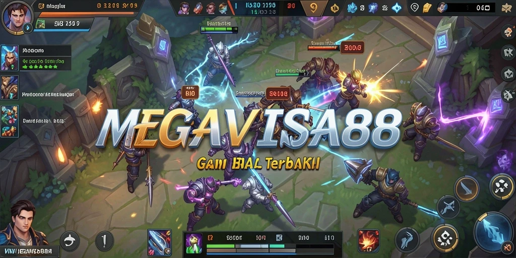 Tampilan gameplay seru di arena pertarungan MOBA MEGAVISA88.