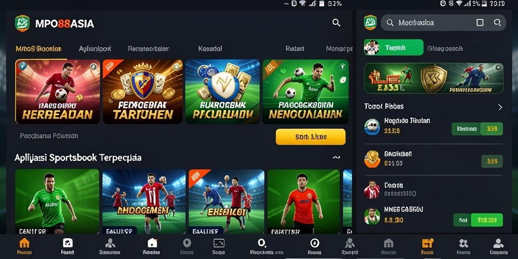 Screenshot tampilan utama MPO88ASIA yang menunjukkan gameplay Sportsbook.