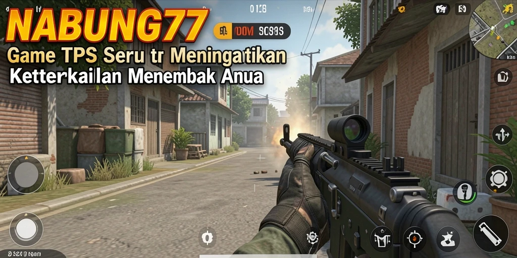 Tangkapan layar gameplay NABUNG77 menampilkan aksi tembak-menembak yang intens.
