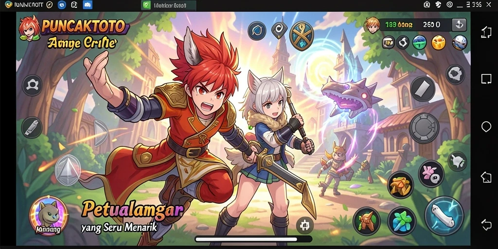 Screenshot dari gameplay menampilkan karakter anime dalam aksi seru.