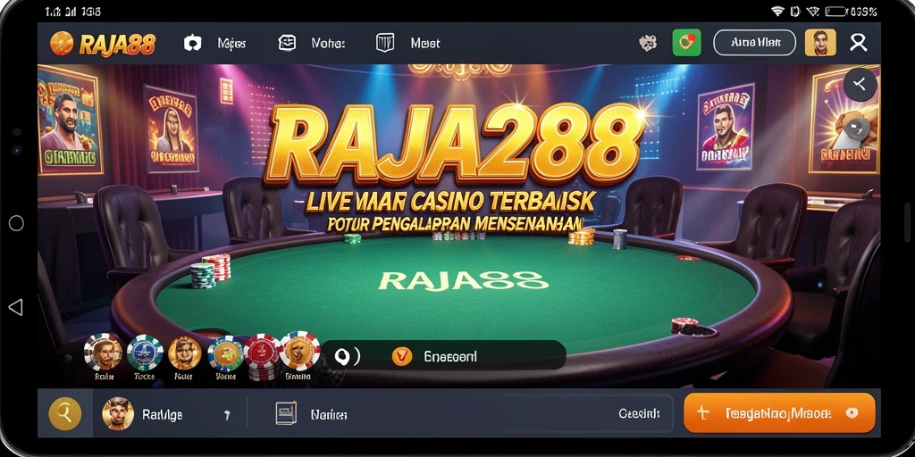 Screenshot gameplay Live Casino RAJA288 menampilkan dealer profesional dan meja permainan.