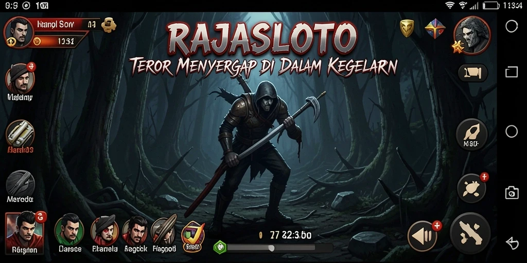Gameplay RAJASLOTO yang menyeramkan dan penuh ketegangan.