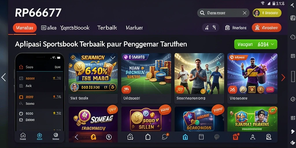 Tampilan menarik dari gameplay Sportsbook RP6677.