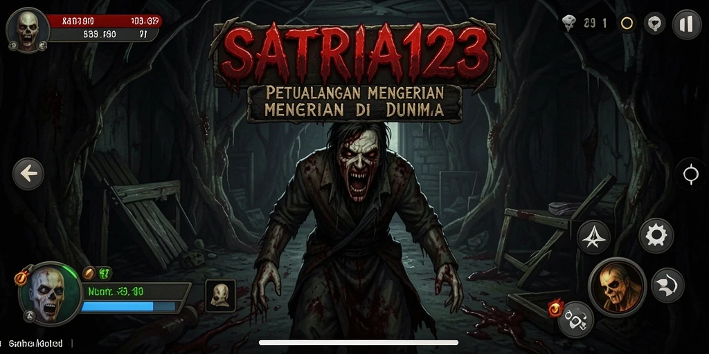 Tampilan gameplay menakutkan dalam SATRIA123 dengan suasana mencekam.